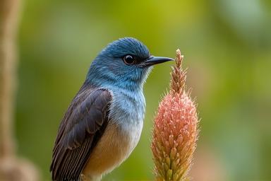 希少な鳥と植物